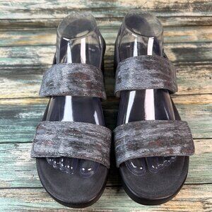 Alegria Slingback Sandals Sz 9 Gray Elastic Ankle Leah Casual Lightweight Casual